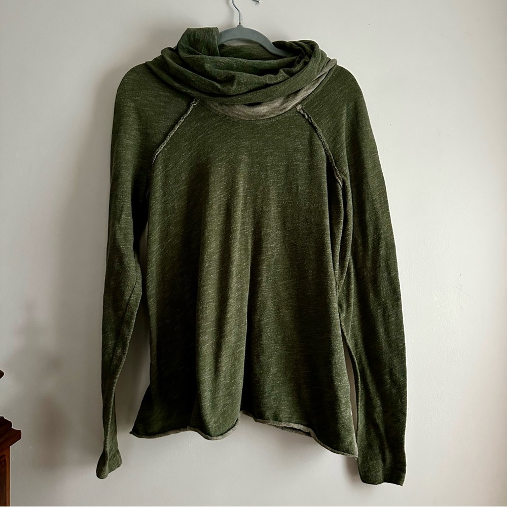 Free People Beach Cotton Cocoon Cowl‎ Pullover in Green